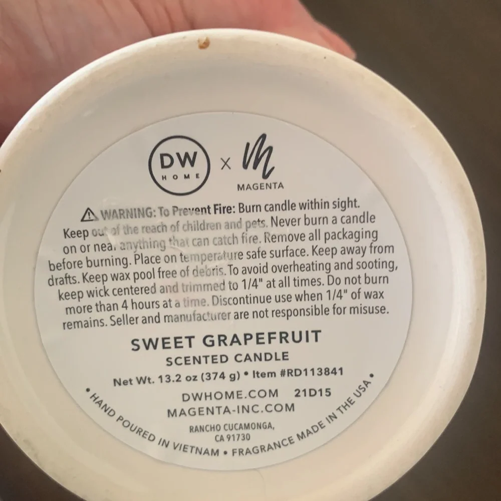 Rae Dunn candle- Citrus- Sweet Grapefruit scent